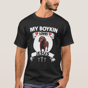 T-shirt Mon Boykin Spaniel aime Jésus Christian Family Chi
