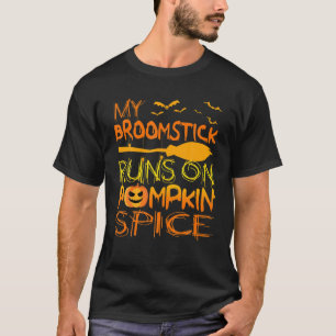T-shirt Mon Broomstick Fonctionne La Nuit Citrouille D'Hor