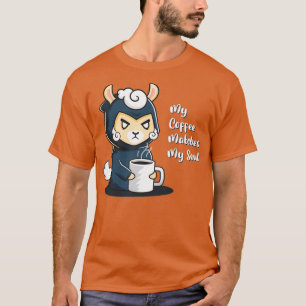 T-shirt Mon café correspond à mon âme caféine Goth Llama A