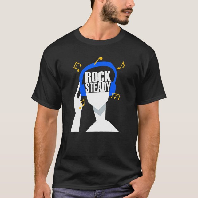 T-shirt Mon casque ne joue que Rockstable (Devant)