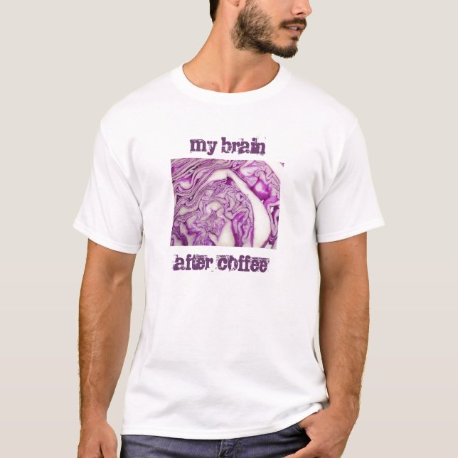 T-shirt Mon cerveau après café - toile détruite (Devant)