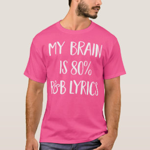 T-shirt Mon Cerveau Est 80% Rb Musique Lyrics Drôle Chanso