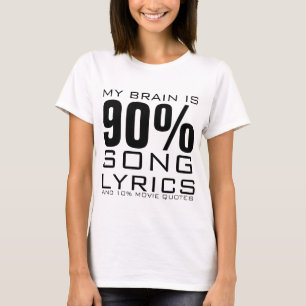 T-SHIRT MON CERVEAU EST 90% PAROLES DE CHANSON