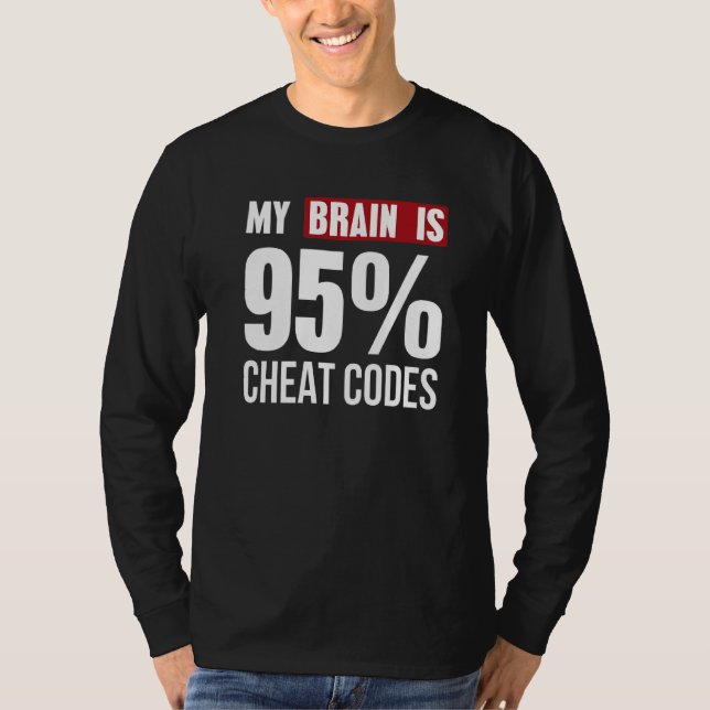T-shirt Mon Cerveau Est 95 Code Cheat Programmer Coder Tee (Devant)