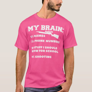 T-shirt Mon cerveau tire pour un passionné d'armes à feu