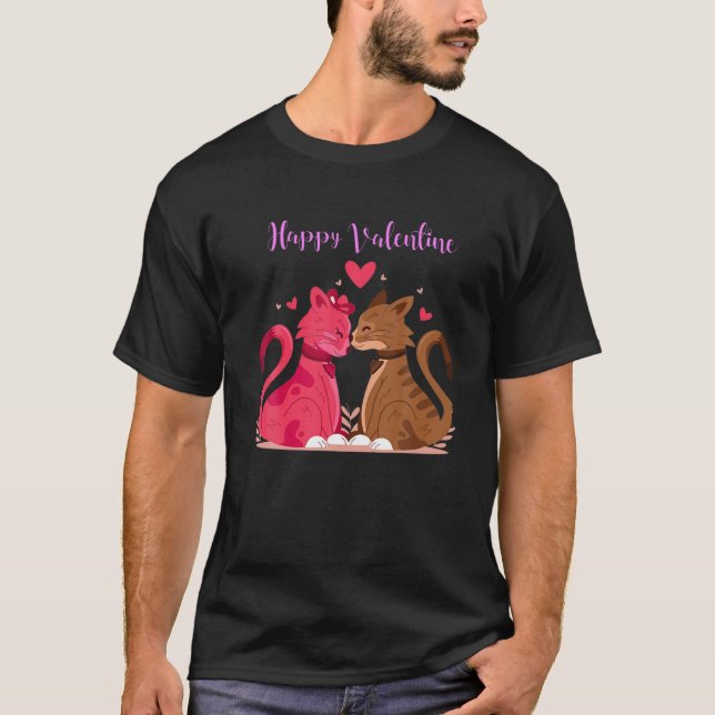 T-shirt Mon Chat Est Ma Saint Valentin Kitten Cupide Valen (Devant)