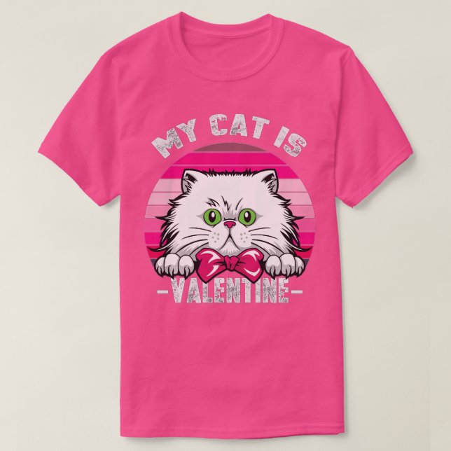 T-shirt Mon Chat Est Ma Saint Valentin Kitten Loover Valen (Design devant)