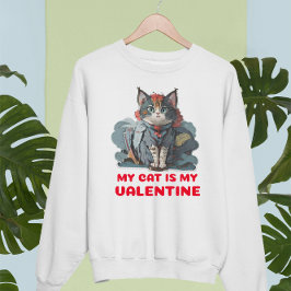 T-SHIRT MON CHAT EST MA VALENTINE. ANTI-VALENTINE