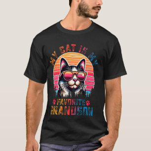 T-shirt Mon chat est mon petit-fils préféré humour familia