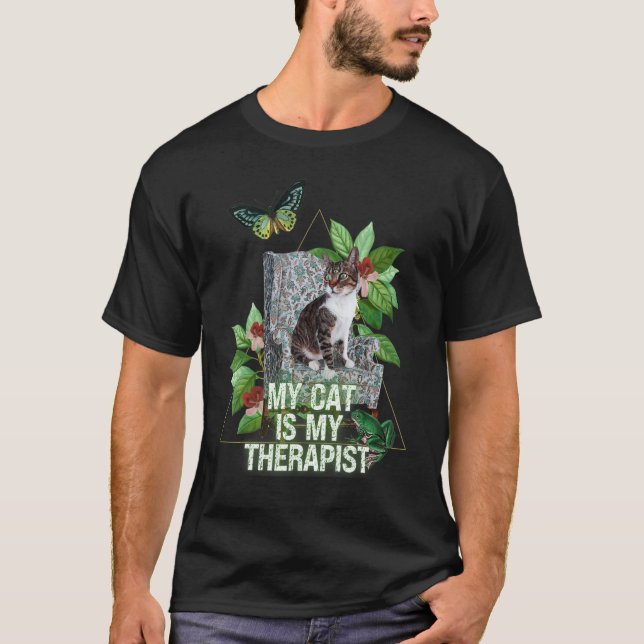 T-shirt Mon Chat Est Mon Thérapeute Chat En Chaire Santé M (Devant)