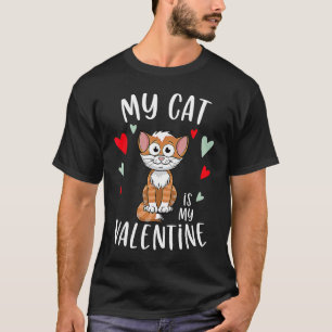 T-shirt Mon chat est mon valentin Kitten Cœur Saint-Valen