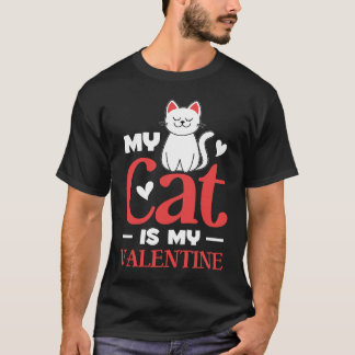 T-shirt Mon chat est mon valentin Kitten  Cœur Saint-Valen