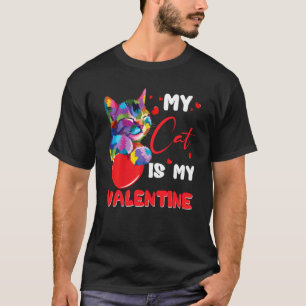 T-shirt Mon chat est mon valentin Kitten Heart Saint Valen