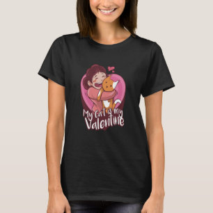 T-shirt Mon chat est mon Valentin Mignon chat de la Saint-