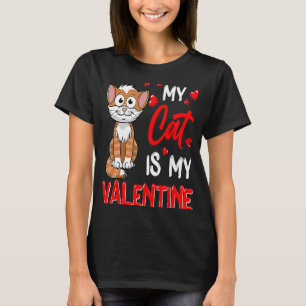 T-shirt Mon chat est mon Valentin Saint-Valentin Papa cha