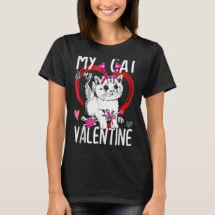 T-shirt Mon Chat Est Mon Valentine Kitten Heart Boy Girls