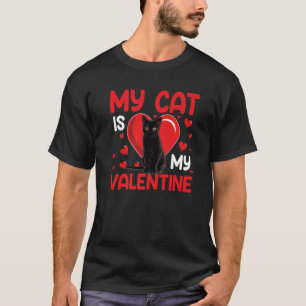 T-shirt Mon Chat Est Mon Valentine Paw Heart Propriétaire