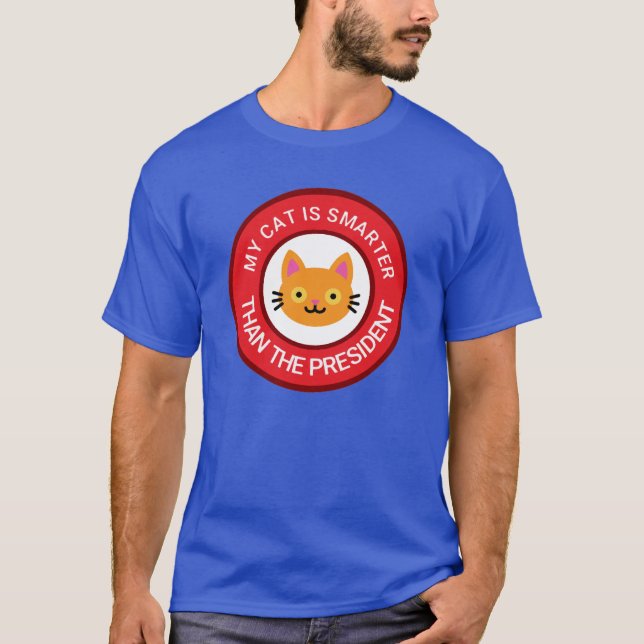 T-shirt Mon Chat Orange Est Plus Intelligent Que Le Présid (Devant)