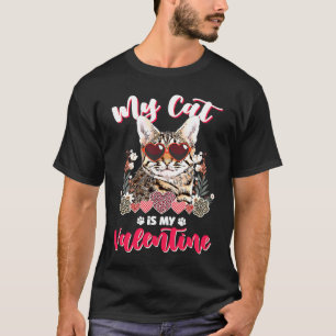 T-shirt Mon chat Savannah est mon Valentin