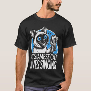 T-shirt Mon chat siamois adore chanter des notes de musiqu