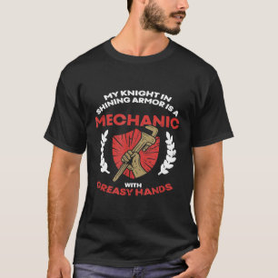 T-shirt Mon Chevalier En Armure Brillante Est Un Mécanicie