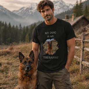 T-shirt Mon chien est ma photo thérapeute noir