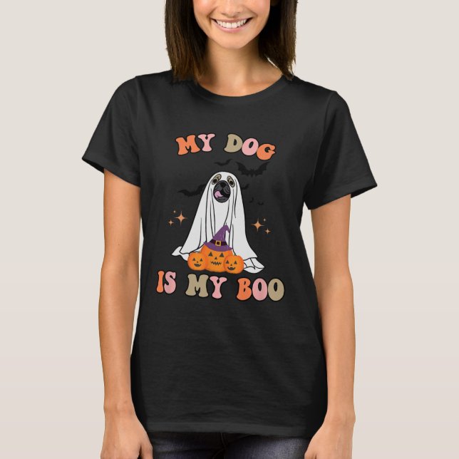 T-shirt Mon Chien Est Mon Boo Cute Boho Halloween (Devant)