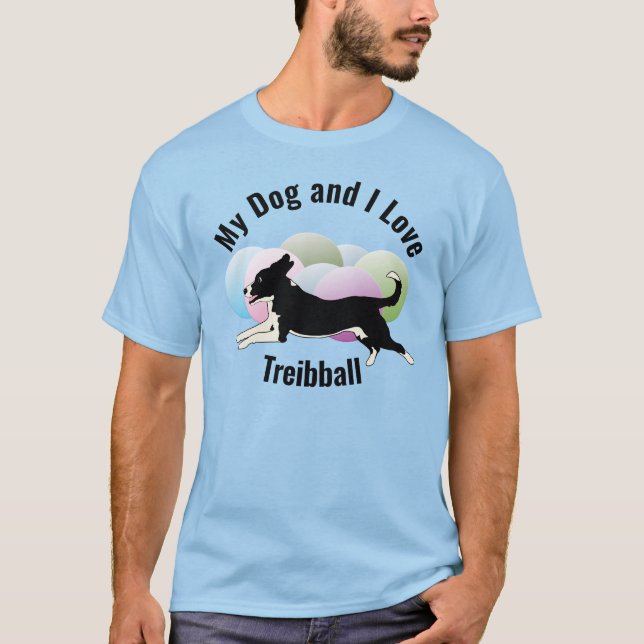 T-shirt Mon chien et moi aimons Treibball Mutt (Devant)