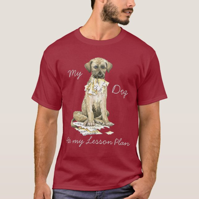 T-shirt Mon chien-loup irlandais a mangé mon plan de cours (Devant)