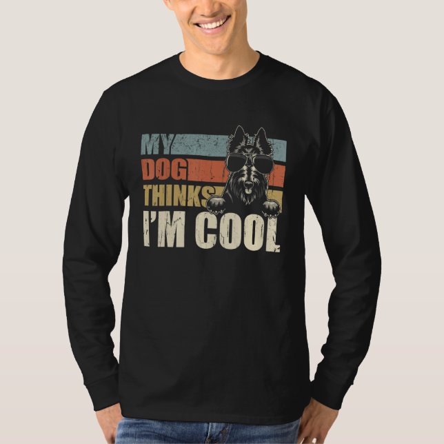 T-shirt Mon chien pense que je suis cool Scottish Terrier  (Devant)
