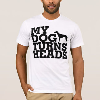 T-shirt Mon chien tourne le lévrier de têtes