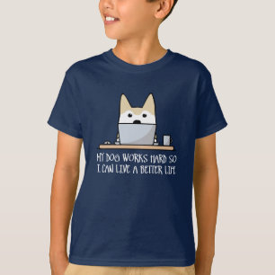 T-shirt Mon chien travaille dur