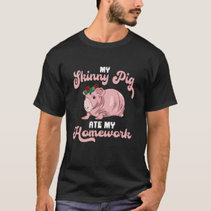T-shirt Mon cochon maigre a mangé mes devoirs Les fleurs 
