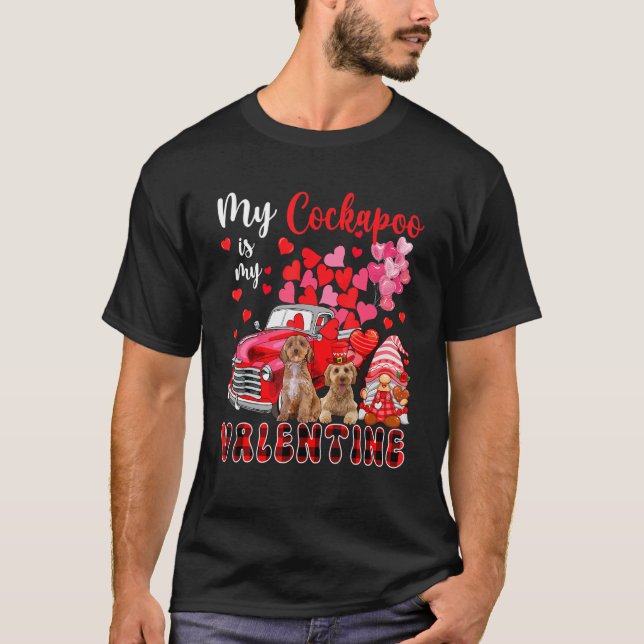 T-shirt Mon Cockapou Est Mon Valentin Deux Chiens Avec Gno (Devant)