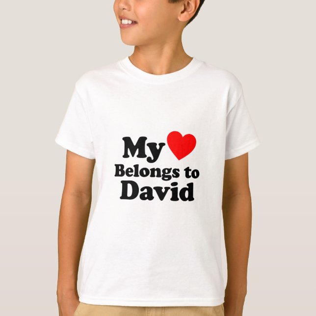 T-shirt Mon coeur appartient à David (Devant)