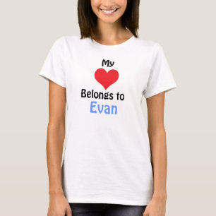 T-shirt Mon coeur appartient à Evan