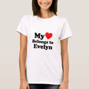T-shirt Mon coeur appartient à Evelyn