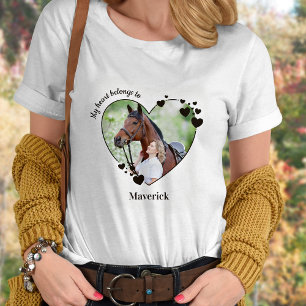 T-shirt Mon Coeur Appartient À La Photo Personnalisée De L