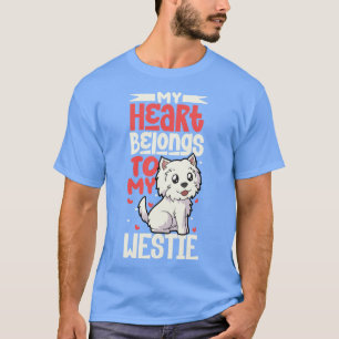 T-shirt Mon coeur appartient à mon West Highland Terrier