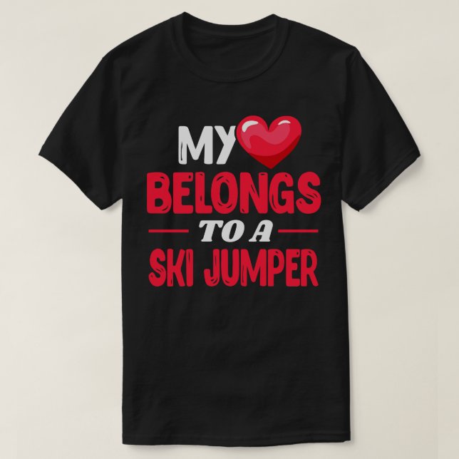 T-shirt Mon coeur appartient à Ski Jumper (Design devant)