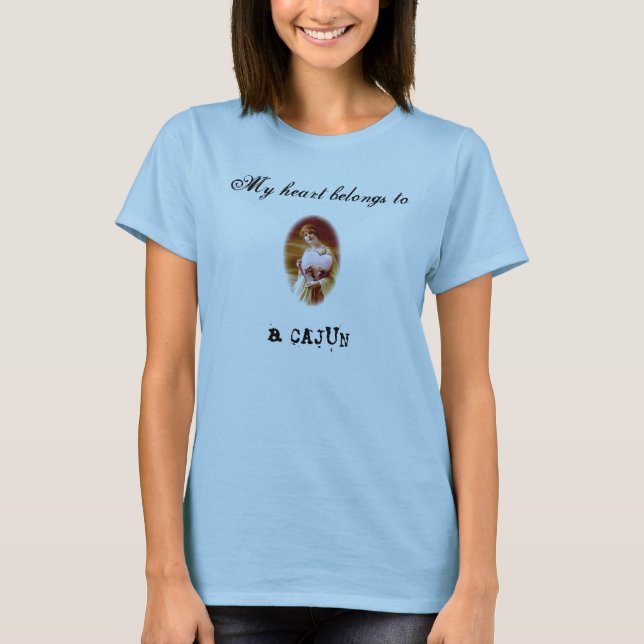 T-shirt Mon coeur appartient à un Cajun (Devant)