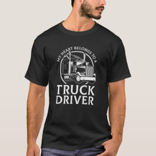 T-shirt Mon Coeur Appartient À Un Conducteur De Camion 18 