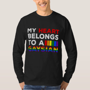 T-shirt Mon Coeur Appartient À Un Desi Gaysien Asiatique G
