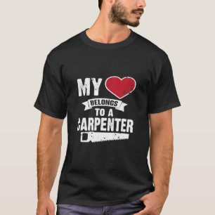 T-shirt Mon Coeur Appartient À Un Époux Travailleur De Cha