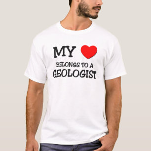 T-shirt Mon coeur appartient à un GÉOLOGUE