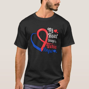 T-shirt Mon Coeur Appartient À Un Guerrier Angel Guerrier
