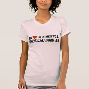 T-shirt Mon Coeur Appartient À Un Ingénieur Chimique