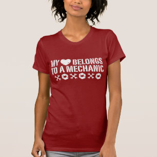 T-shirt Mon Coeur Appartient À Un Mécanicien
