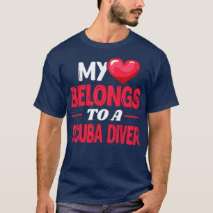 T-shirt Mon coeur appartient à un plongeur