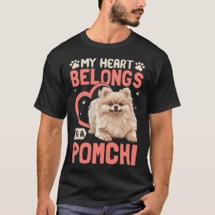 T-shirt Mon cœur appartient à un Pomchi